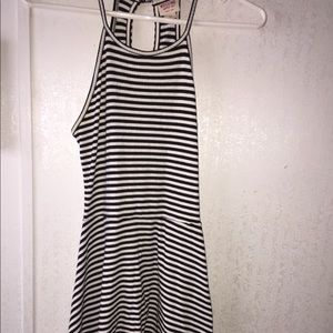 Black and white striped dress